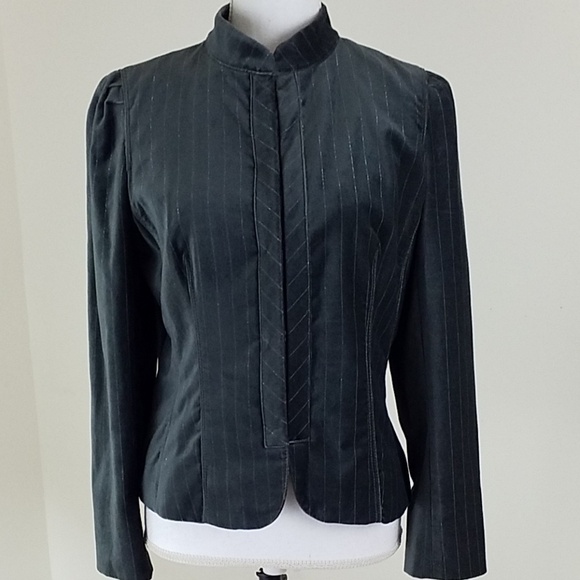 Ann Taylor LOFT Velvet/Silver Strips Blazer Jacket - Picture 1 of 7